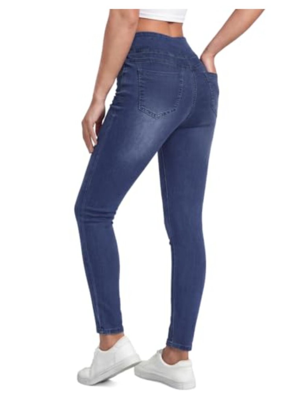 Skinny Jeans Women Stretchy High Waisted Pull On Jeggings Tummy Control Pockets